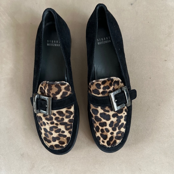 STUART WEITZMAN Leopard Print Suede Loafers - Picture 4 of 8
